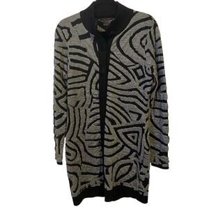 Alison Sheri Cardigan Jacket Women S/P Black Gray Knit Dark Grunge Gothic Punk